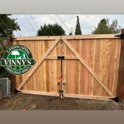 Vinny's Landscaping - New custom double swing gate door