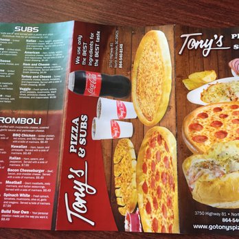 Tony's Pizza & Subs - As of 5/24/18 - Pizza Near Me - Anderson, South Carolina Tony's Pizza & Subs - As of 5/24/18 - Pizza Near Me - Anderson, South Carolina