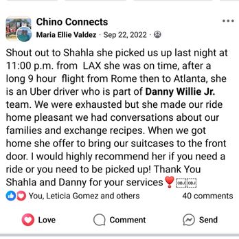 Connects Driver Guy - Compliments of clients sharing there thoughts about us as their transportation company - Airport Shuttles Near Me - Chino, California Connects Driver Guy - Compliments of clients sharing there thoughts about us as their transportation company - Airport Shuttles Near Me - Chino, California