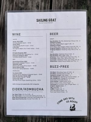 Menu photo 8 Sailing Goat Restaurant Richmond, CA Menu photo 8 Sailing Goat Restaurant Richmond, CA