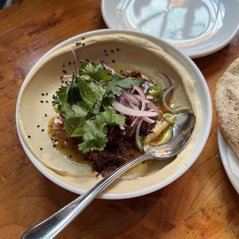 Mediterranean Exploration - Crispy lamb hummus - Mediterranean Near Me - Portland, Oregon Mediterranean Exploration - Crispy lamb hummus - Mediterranean Near Me - Portland, Oregon
