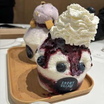 Snowy Village - taro bingsu blueberry bingsu - Shaved Ice Near Me - Bellevue, Washington Snowy Village - taro bingsu blueberry bingsu - Shaved Ice Near Me - Bellevue, Washington