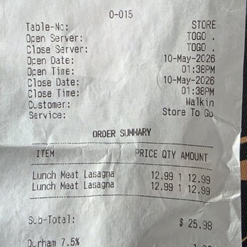 Pulcinella's Italian Restaurant - The total should be $27.93. As you can see, we were charged $29.05. - Italian Near Me - Durham, North Carolina