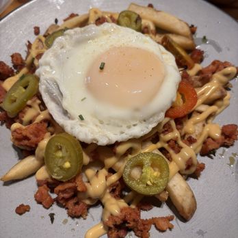 Candelaria Eatery & Cafe - Hubby had a burger topped with egg and said how fresh and delicious it was. I had Eggscentric fries (pictured) and they were perfection! - Burgers Near Me - Oxford, Florida Candelaria Eatery & Cafe - Hubby had a burger topped with egg and said how fresh and delicious it was. I had Eggscentric fries (pictured) and they were perfection! - Burgers Near Me - Oxford, Florida