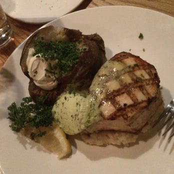 Brigantine - Swordfish with a baked potato and risotto. - Seafood Near Me - La Mesa, California Brigantine - Swordfish with a baked potato and risotto. - Seafood Near Me - La Mesa, California