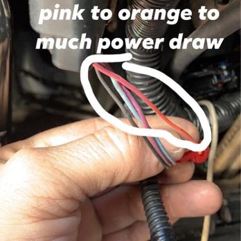 All Star Car Audio - Slim pink wire was talking 12 V of power that is way too much for that small wire. - Car Stereo Installation Near Me - South Houston, Texas All Star Car Audio - Slim pink wire was talking 12 V of power that is way too much for that small wire. - Car Stereo Installation Near Me - South Houston, Texas