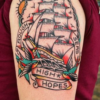 Downtown Tattoo - Classic clipper ship done by Amanda - Tattoo Near Me - Las Vegas, Nevada Downtown Tattoo - Classic clipper ship done by Amanda - Tattoo Near Me - Las Vegas, Nevada