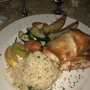 Theo's Restaurant - Salmon and veggies in parchment is bomb.com - Greek Near Me - Penticton, British Columbia