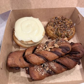 Brasserie Copain - Cinnamon roll w/cream cheese icing, pecan roll, hazelnut twist - Bakeries Near Me - Charlotte, North Carolina Brasserie Copain - Cinnamon roll w/cream cheese icing, pecan roll, hazelnut twist - Bakeries Near Me - Charlotte, North Carolina