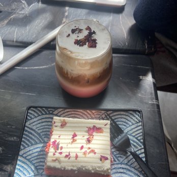 Delah Coffee - Rose milk cake Rose latte - Desserts Near Me - Oakland, California Delah Coffee - Rose milk cake Rose latte - Desserts Near Me - Oakland, California