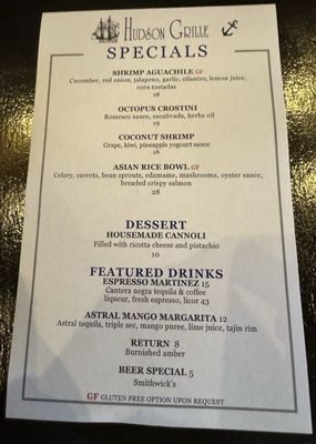 Menu photo 1 Hudson Grille White Plains, NY