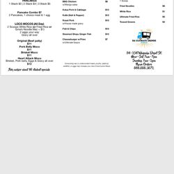 Da Ultimate Grindz Hawaii - Menu
