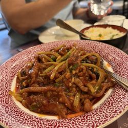 Fulu Mandarijn Amsterdam - Thin sliced pork and vegetables