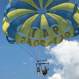 My daughter Lily and I parasailing