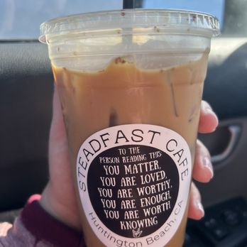Steadfast Cafe - Iced honey vanilla cinnamon latte with oat milk - Coffee & Tea Near Me - Huntington Beach, California Steadfast Cafe - Iced honey vanilla cinnamon latte with oat milk - Coffee & Tea Near Me - Huntington Beach, California