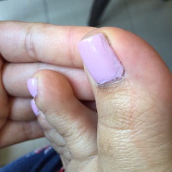Top Nail & Spa - Uneven polish on each side of every toe. And this is even with me returning the next day for her to repolish my toes again. - Nail Salons Near Me - Beaumont, California Top Nail & Spa - Uneven polish on each side of every toe. And this is even with me returning the next day for her to repolish my toes again. - Nail Salons Near Me - Beaumont, California