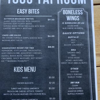 1885 Taproom - Food menu - Beer Bar Near Me - Simpsonville, South Carolina