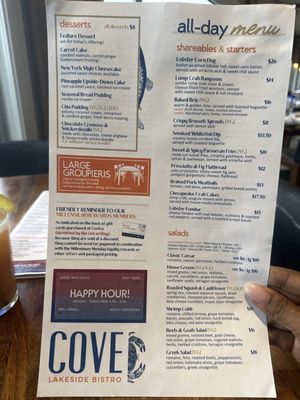 Menu photo 1 Cove Lakeside Bistro Portage, MI