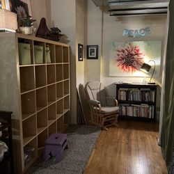 Sweet Pea's Studio - Hallway and yoga cubicle storage