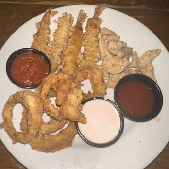Buffington's - Pecking plate. Tempura shrimp, onion rings and Chick-Arrones - American Near Me - Milledgeville, Georgia Buffington's - Pecking plate. Tempura shrimp, onion rings and Chick-Arrones - American Near Me - Milledgeville, Georgia