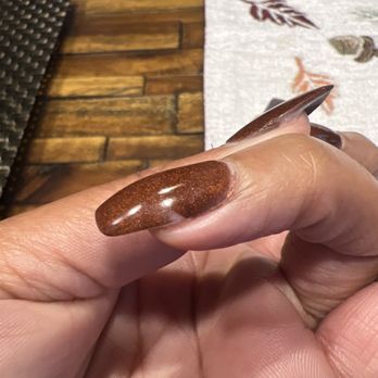 Emily Nails - Another nail where the white is showing. - Nail Salons Near Me - Atlanta, Georgia