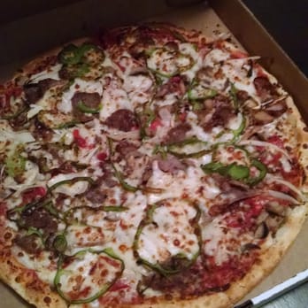 Primo's Pizza Restaurant - Large 16" Pizza Special: Tomato sauce, cheese, pepperoni, sausage, hamburger, meatballs, mushrooms, green peppers, onions, black olives. - Pizza Near Me - Boston, Massachusetts Primo's Pizza Restaurant - Large 16" Pizza Special: Tomato sauce, cheese, pepperoni, sausage, hamburger, meatballs, mushrooms, green peppers, onions, black olives. - Pizza Near Me - Boston, Massachusetts
