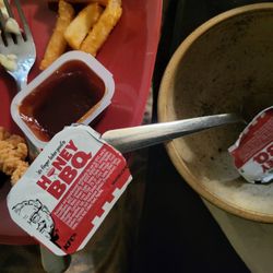 KFC - The only 2 sauces we got.
