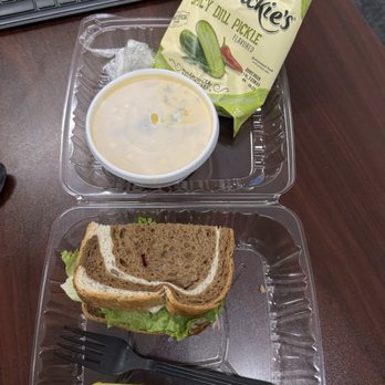 Clara's Tidbits - 1/2 Daily Special * with marble rye, broccoli cheese soup and dill pickle chips - American Near Me - Jacksonville, Florida
