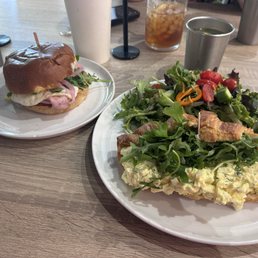 Breakfast baddie and lemon dill egg salad sandwich Breakfast baddie and lemon dill egg salad sandwich