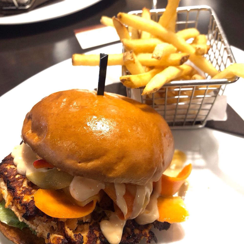 110 Grill - Salmon burger. Yum! - New American Near Me - Worcester, Massachusetts
