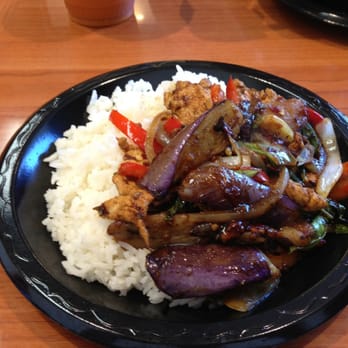 MaDee Thai Kitchen - Eggplant with spicy garlic sauce and white rice - Thai Near Me - Costa Mesa, California MaDee Thai Kitchen - Eggplant with spicy garlic sauce and white rice - Thai Near Me - Costa Mesa, California