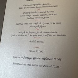 Restaurant Air Accueil - Menu découverte