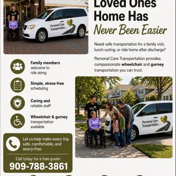 Personal Care Transportation - Medical Transportation Near Me - Upland, California Personal Care Transportation - Medical Transportation Near Me - Upland, California