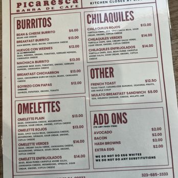 Picaresca Barra De Cafe - Good menu - Coffee & Tea Near Me - Los Angeles, California