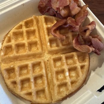 Tree House Café - Waffle with a side of bacon - Coffee & Tea Near Me - Kings Beach, California Tree House Café - Waffle with a side of bacon - Coffee & Tea Near Me - Kings Beach, California