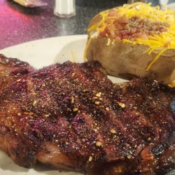Mopey's Family Restaurant - 20oz.Ribeye, perfect.