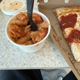 Cheese slice and pasta side Cheese slice and pasta side
