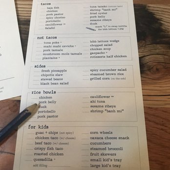 Bartaco - Orlando - The Menu to order on - Tacos Near Me - Orlando, Florida