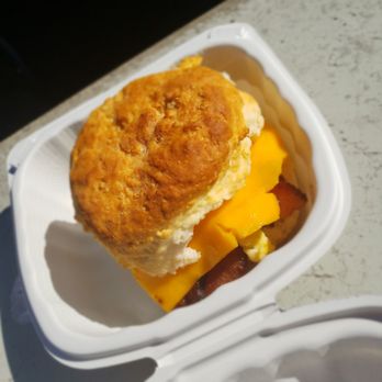 Beachin’ Biscuits - Beachen Biscuits with bacon. You have your option of an egg over medium or scrambled. - Breakfast & Brunch Near Me - Pismo Beach, California Beachin’ Biscuits - Beachen Biscuits with bacon. You have your option of an egg over medium or scrambled. - Breakfast & Brunch Near Me - Pismo Beach, California