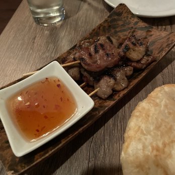 Chatayee Thai - Mu Ping - pork skewer with chili garlic lime sauce - Thai Near Me - Philadelphia, Pennsylvania Chatayee Thai - Mu Ping - pork skewer with chili garlic lime sauce - Thai Near Me - Philadelphia, Pennsylvania