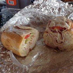 The Shop Eatery - Turkey hoagie, lettuce tomato and mayo..