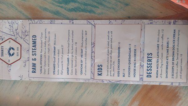 Menu photo 4 The Shanty Cape Charles, VA