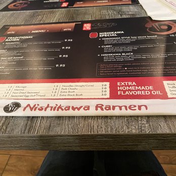 Nishikawa Ramen - Menu - Ramen Near Me - Phoenix, Arizona