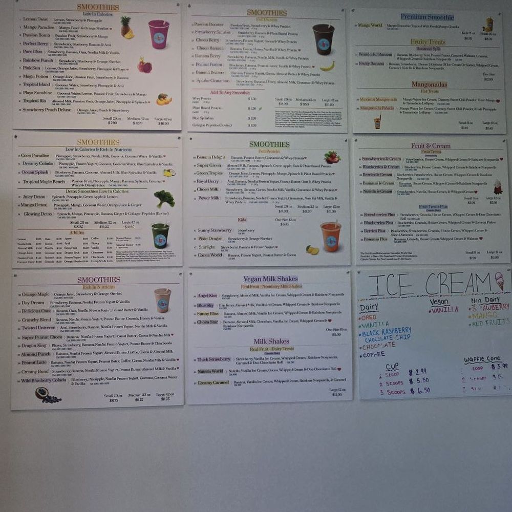 Smoothie World - Menu - Pop-Up Restaurants Near Me - Bear, Delaware