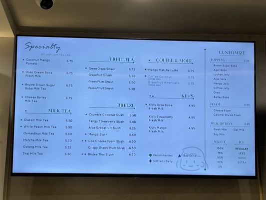Menu photo 6 Jam Jam Tea Lab Burbank, CA