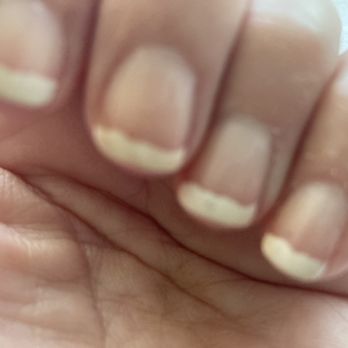 Nails World - French Manicure poorly executed - Nail Salons Near Me - La Quinta, California