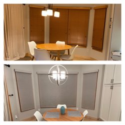 Bloomin' Blinds of Highlands Ranch - Before and after. The blinds darkened the room.