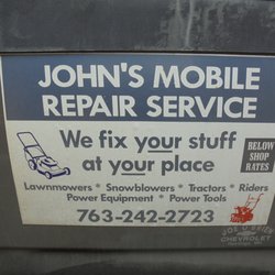 John's Mobile Repair - Sign on the back of John's truck.