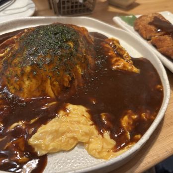 Kyuramen - Tonkatsu omurice with Demi Glacé sauce - Ramen Near Me - Oak Park, Illinois Kyuramen - Tonkatsu omurice with Demi Glacé sauce - Ramen Near Me - Oak Park, Illinois