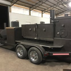 Goin' Deep BBQ - 30x80" main chamber, and 30x30" warmer above the firebox for hot holding or additional cook space.